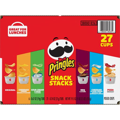 【2025 Flash Sales+ Free Shipping】Pringles 19.3 oz Box 6 Flavors Variety Pack Potato Crisps Chips (27 Cups) - Image 7