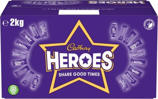 【2025 Flash Sales+ Free Shipping】Cadbury Heroes Chocolate Bulk Share Box, Assorted Mini-Size Milk Chocolate Bars, 2 kg - Image 8