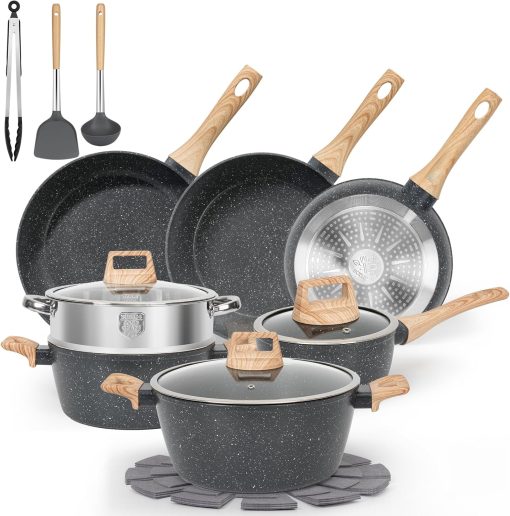 [New Users Sale]17 Pcs Pots and Pans Set Non Stick Kitchen Cookware Sets - Image 8